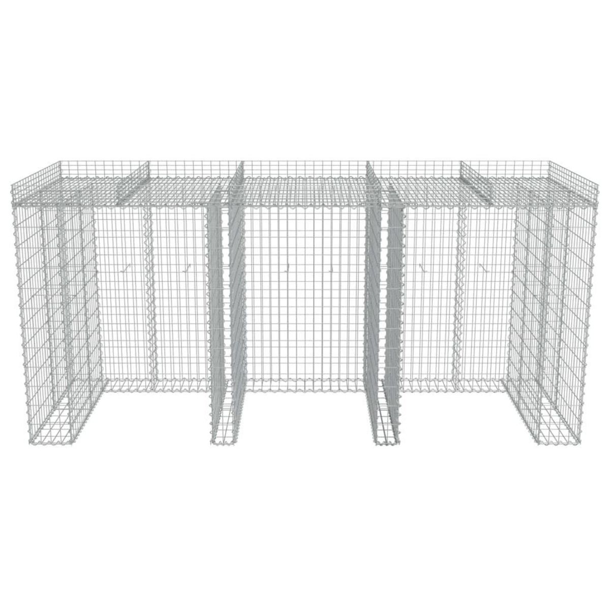 VIDAXL Mur en gabion pour poubelle Acier galvanise 270x100x130 cm