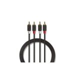 NEDIS Câble audio stéréo | 2x RCA Male | 2x RCA Male | Plaqué or | 3.00 m | R NEDIS - CABW24200AT30