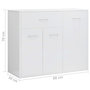 Voir la diapositive 6 : VIDAXL Buffet Blanc brillant 88x30x70 cm Bois d'ingenierie