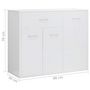 Voir la diapositive 6 : VIDAXL Buffet Blanc brillant 88x30x70 cm Bois d'ingenierie