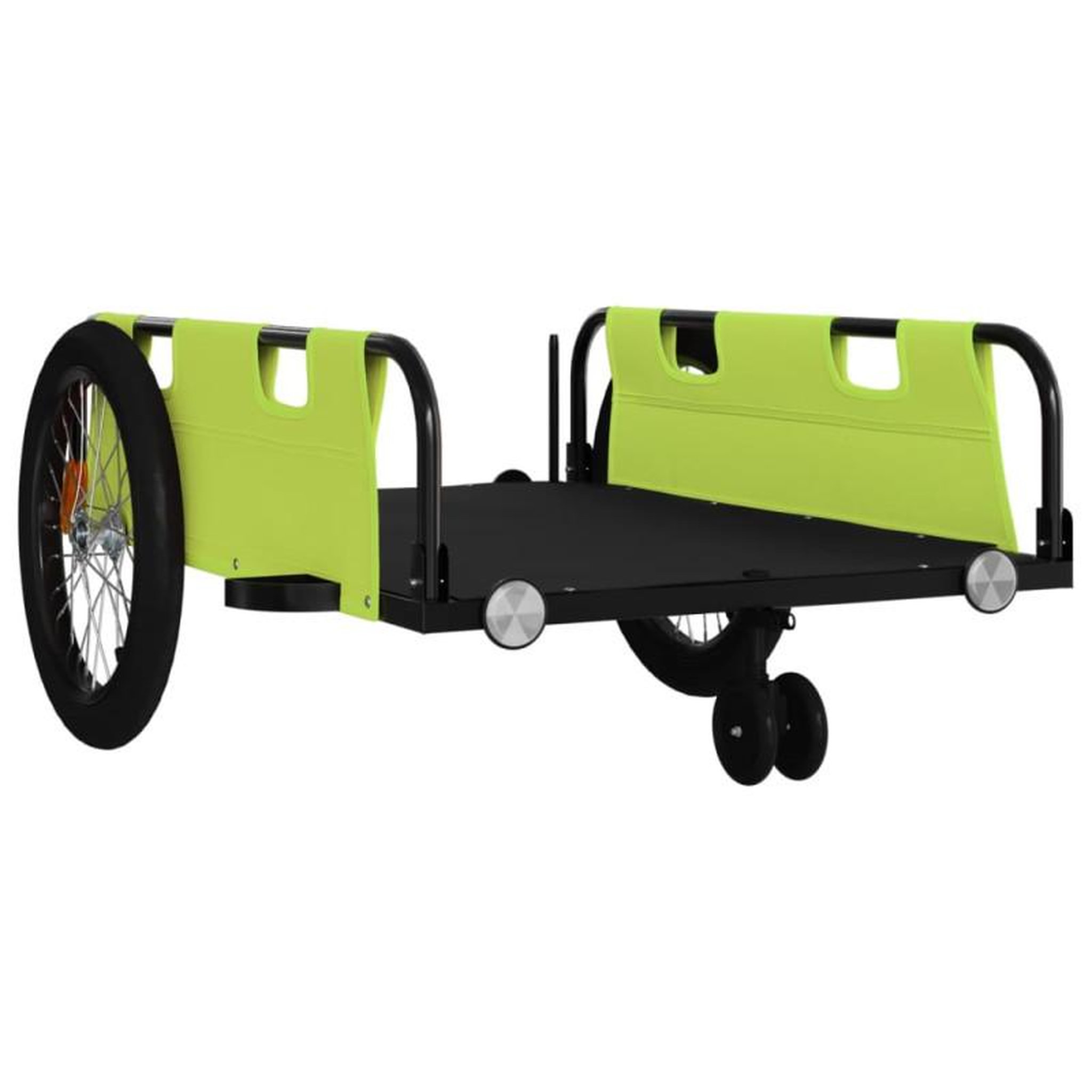 Voir la diapositive 4 : VIDAXL Remorque de vélo vert et noir tissu oxford et fer