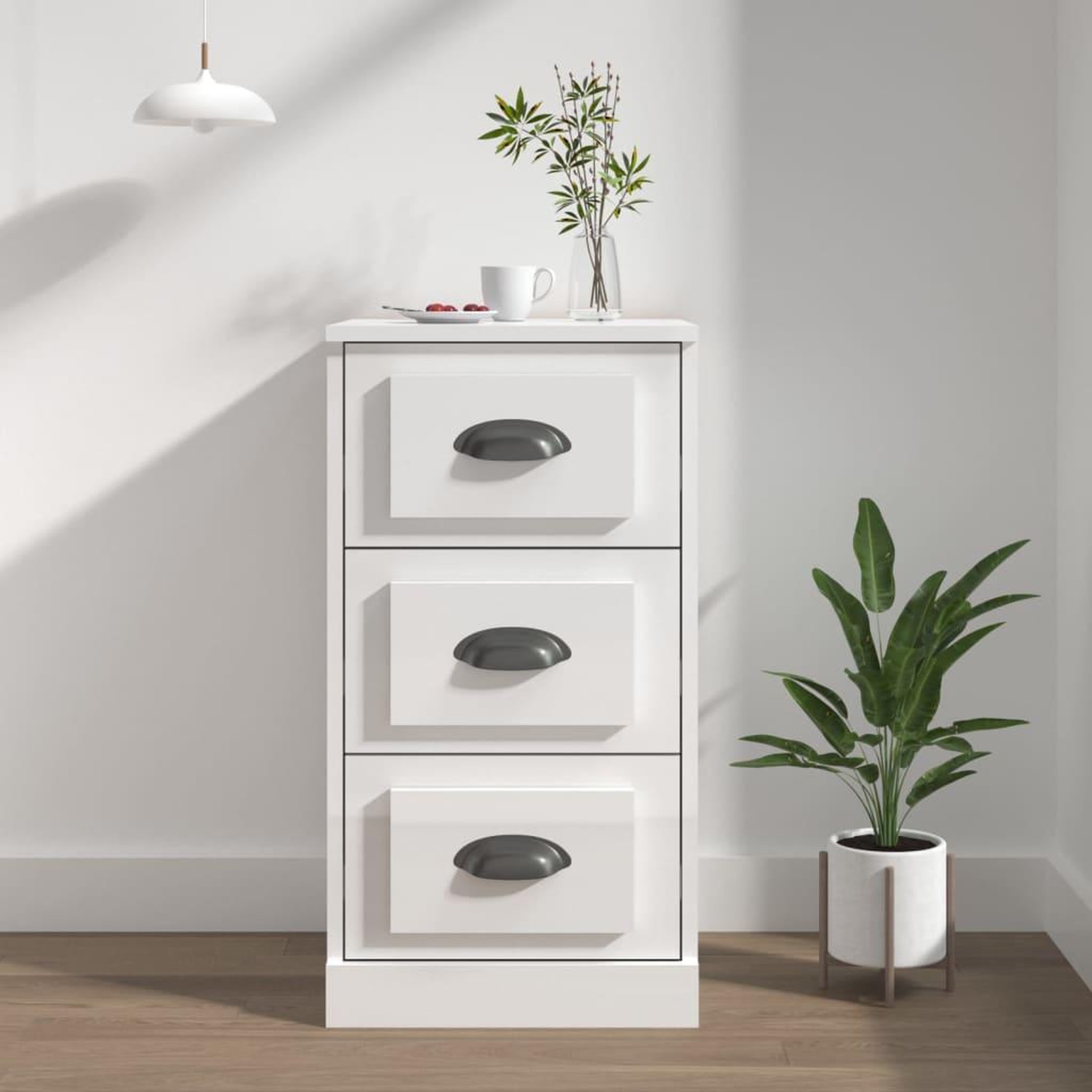 VIDAXL Buffet blanc brillant 36x35,5x67,5 cm bois d'ingenierie