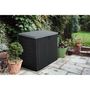 Voir la diapositive 2 : Keter Coffre de rangement extérieur KETER en résine 1200 litres Noir et gris - Range Poubelles ou vélo