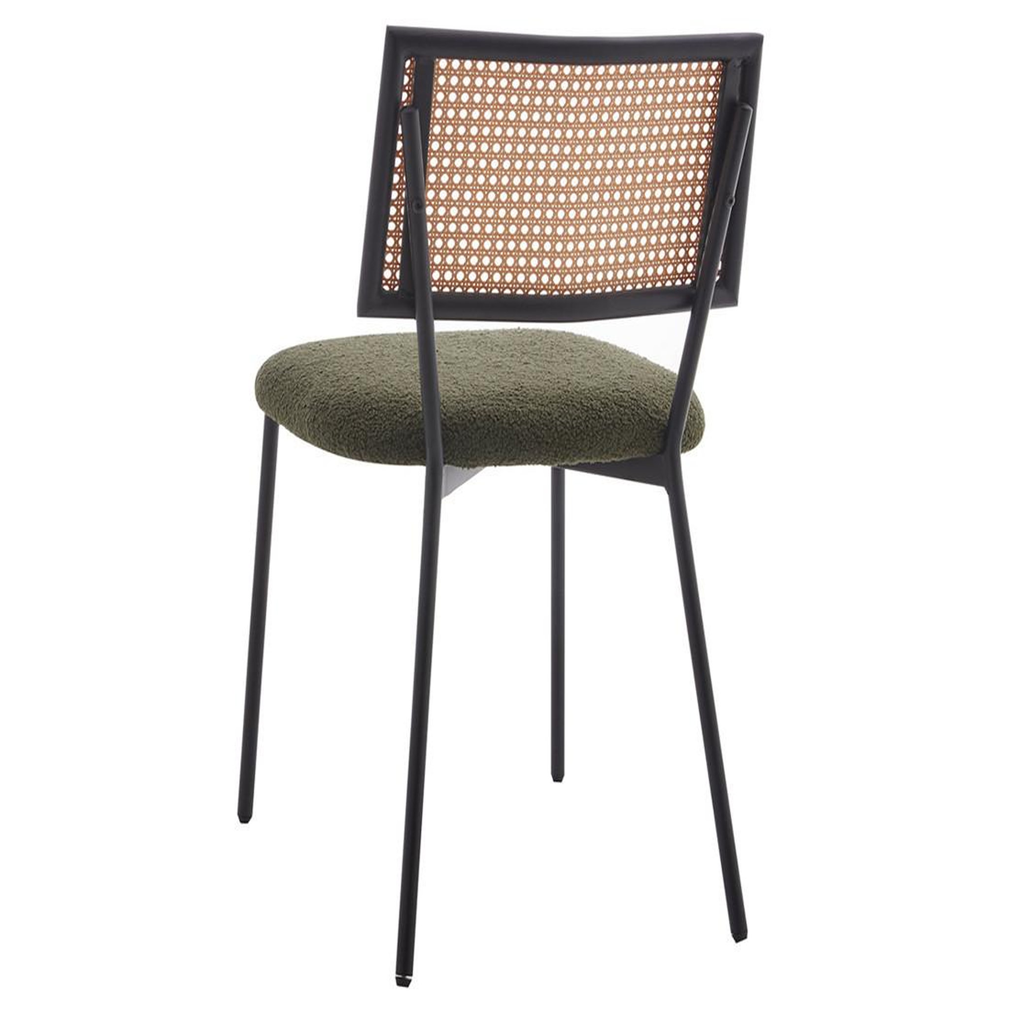Voir la diapositive 5 : BEST MOBILIER Luciano - lot de 2 chaises cannage - en tissu bouclette