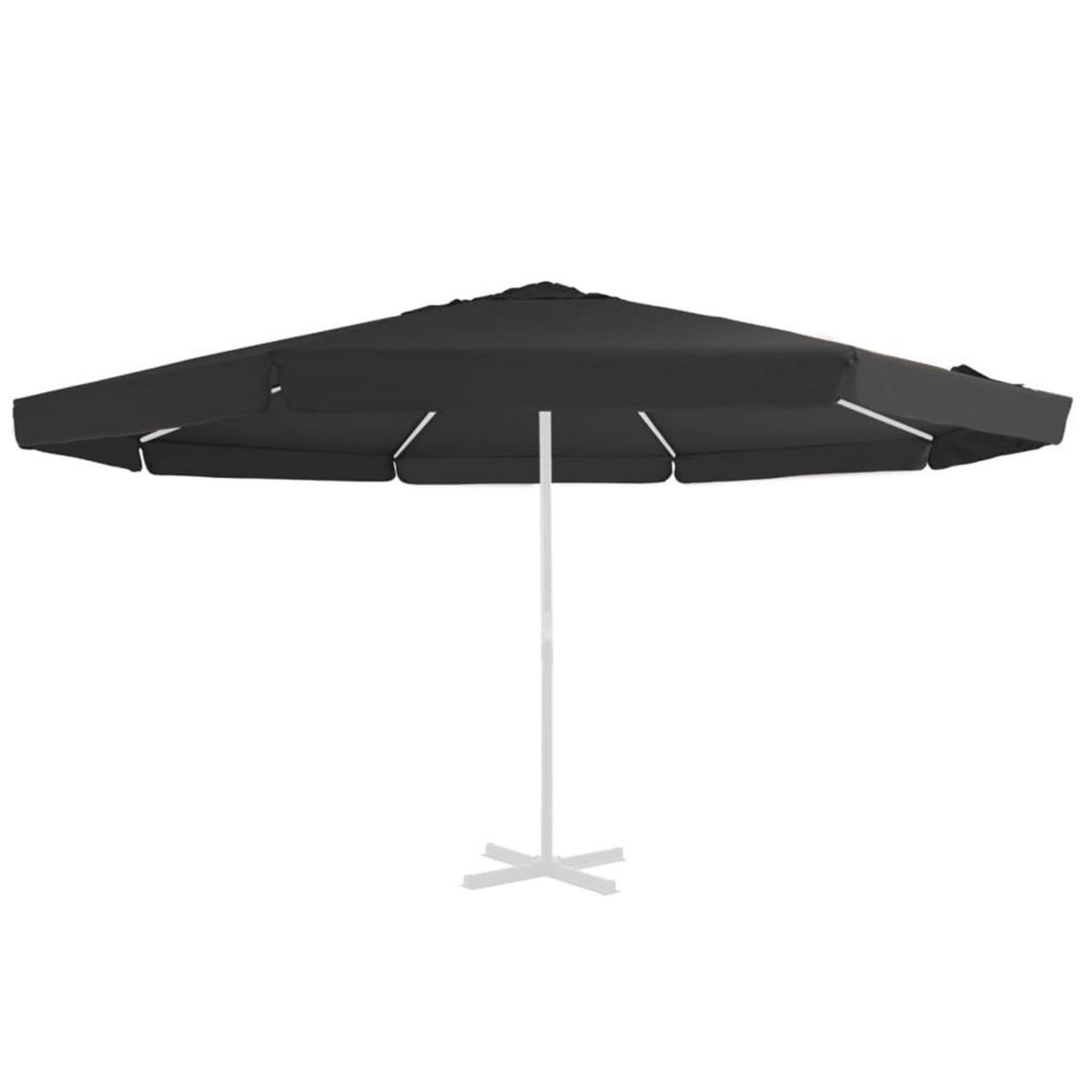 VIDAXL Tissu de remplacement pour parasol d'exterieur Noir 500 cm