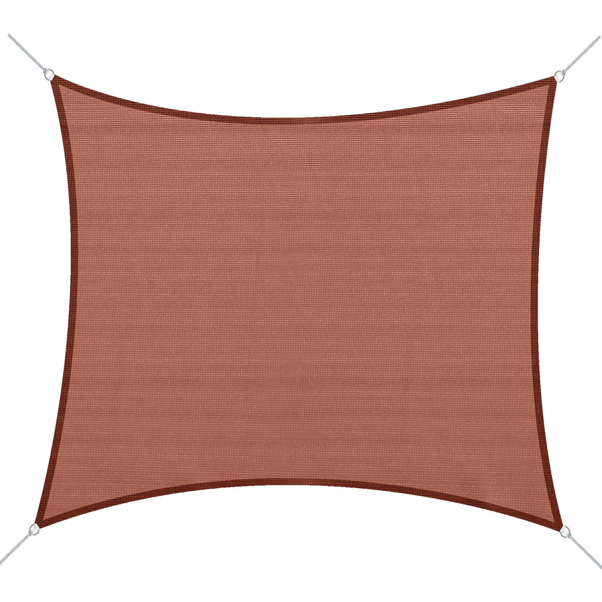 Voir la diapositive 1 : OUTSUNNY Voile d'ombrage rectangulaire 3 x 4 m polyéthylène haute densité résistant aux UV rouge