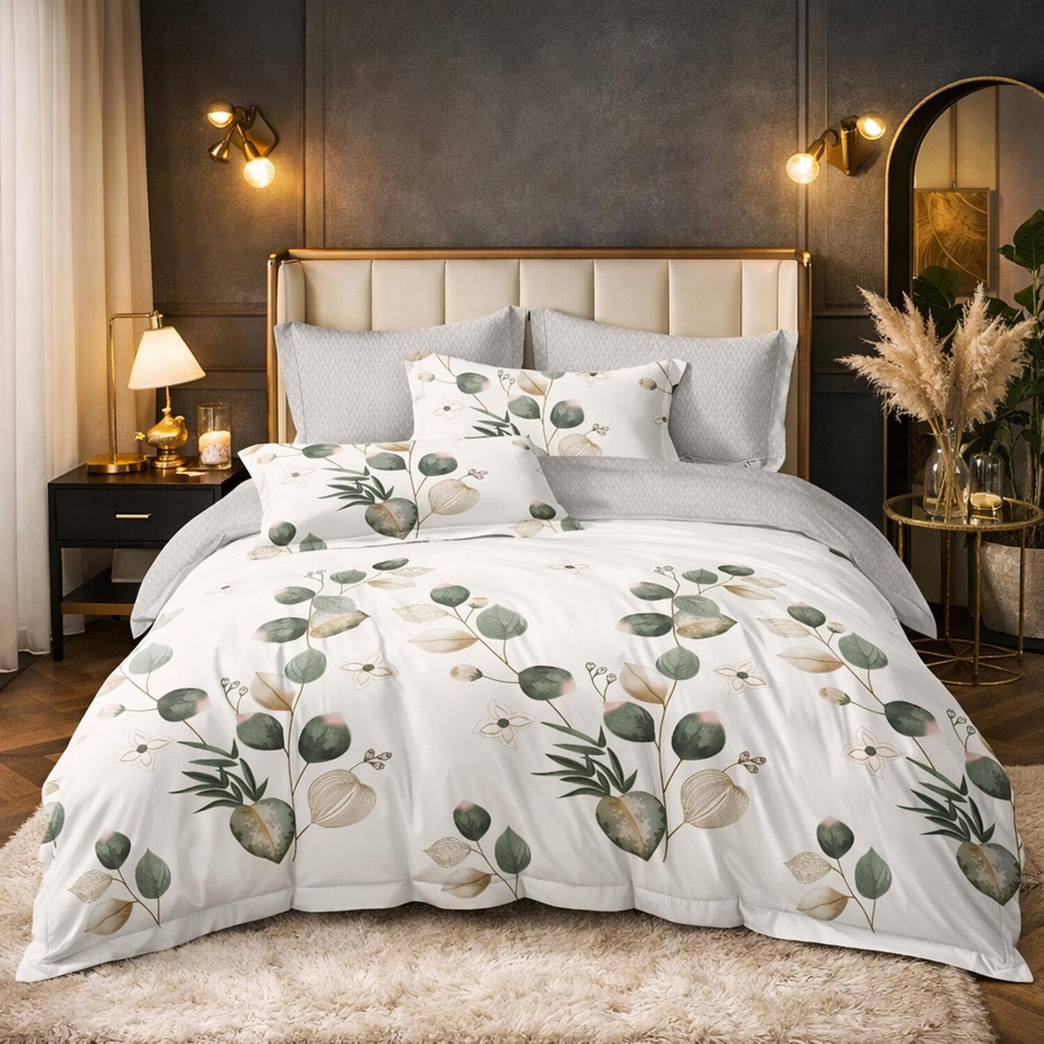 Voir la diapositive 1 : Home collection Parure housse de couette en coton 57 fils Elvane