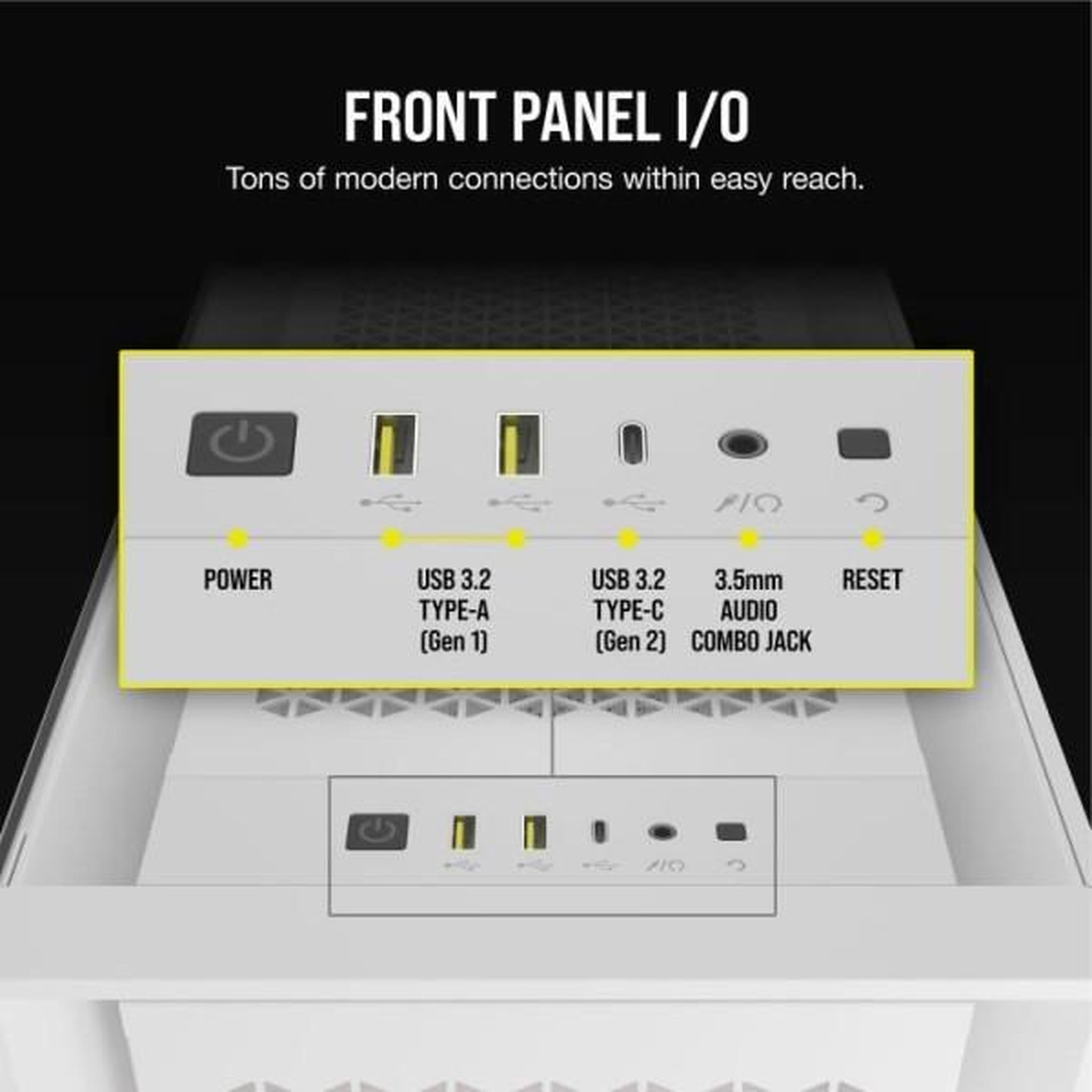 Voir la diapositive 3 : Corsair Boîtier PC - CORSAIR - FRAME 5000D RS ARGB Airflow - Moyen-tour - Blanc - CC-9011310-WW