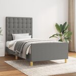 VIDAXL Cadre de lit sans matelas gris fonce 100x200 cm tissu