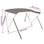 Voir la diapositive 6 : VIDAXL Auvent bimini a 3 arceaux gris 183x160x137 cm
