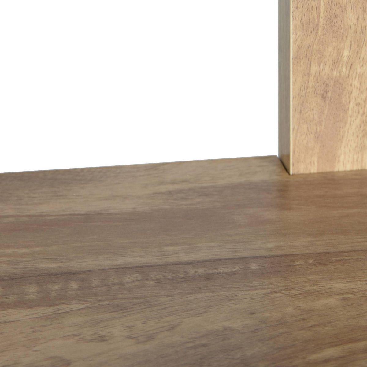 SWEEEK Etagère bibliothèque exotique effet bois de manguier 6 niveaux (4 étagères) et 2 portes