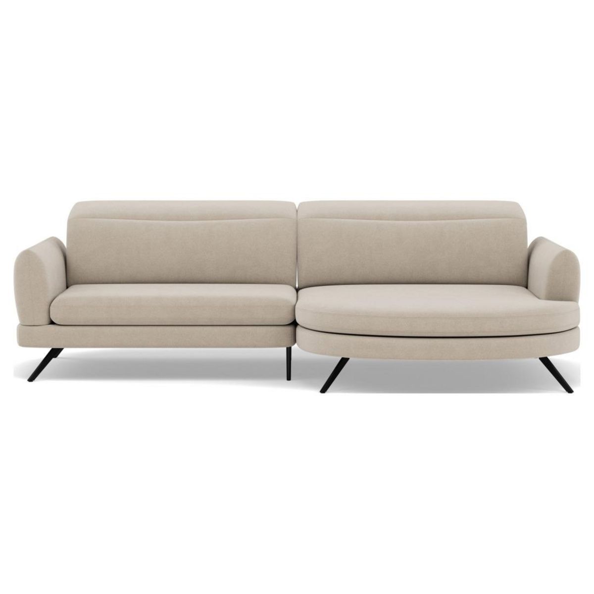 LISA DESIGN Terry - canapé d'angle droit 4 places avec têtières réglables en tissu texturé