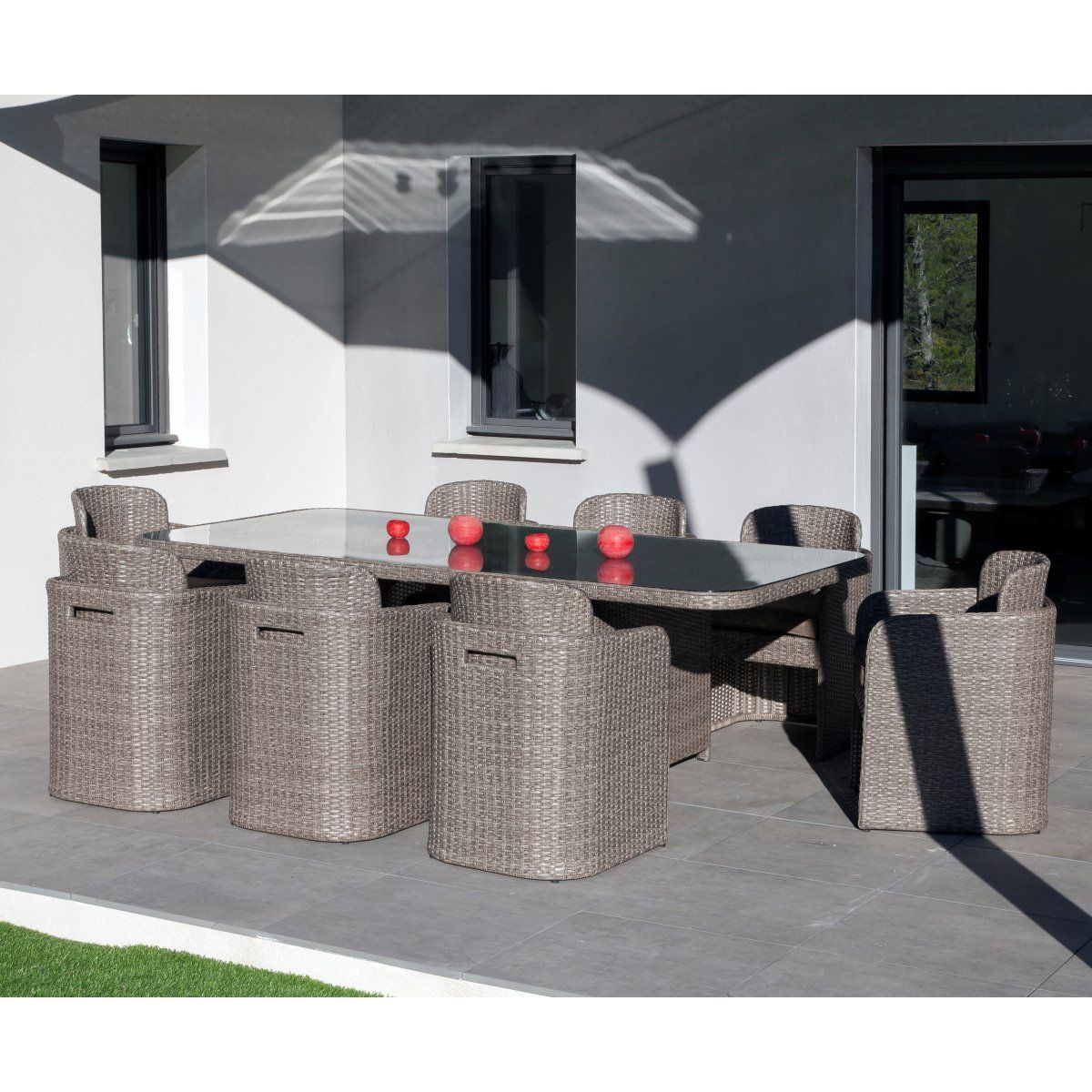 Salon de jardin encastrable 8 personnes LAVANDE