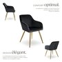 Voir la diapositive 3 : tectake Chaise rembourrée aspect velours noir/or