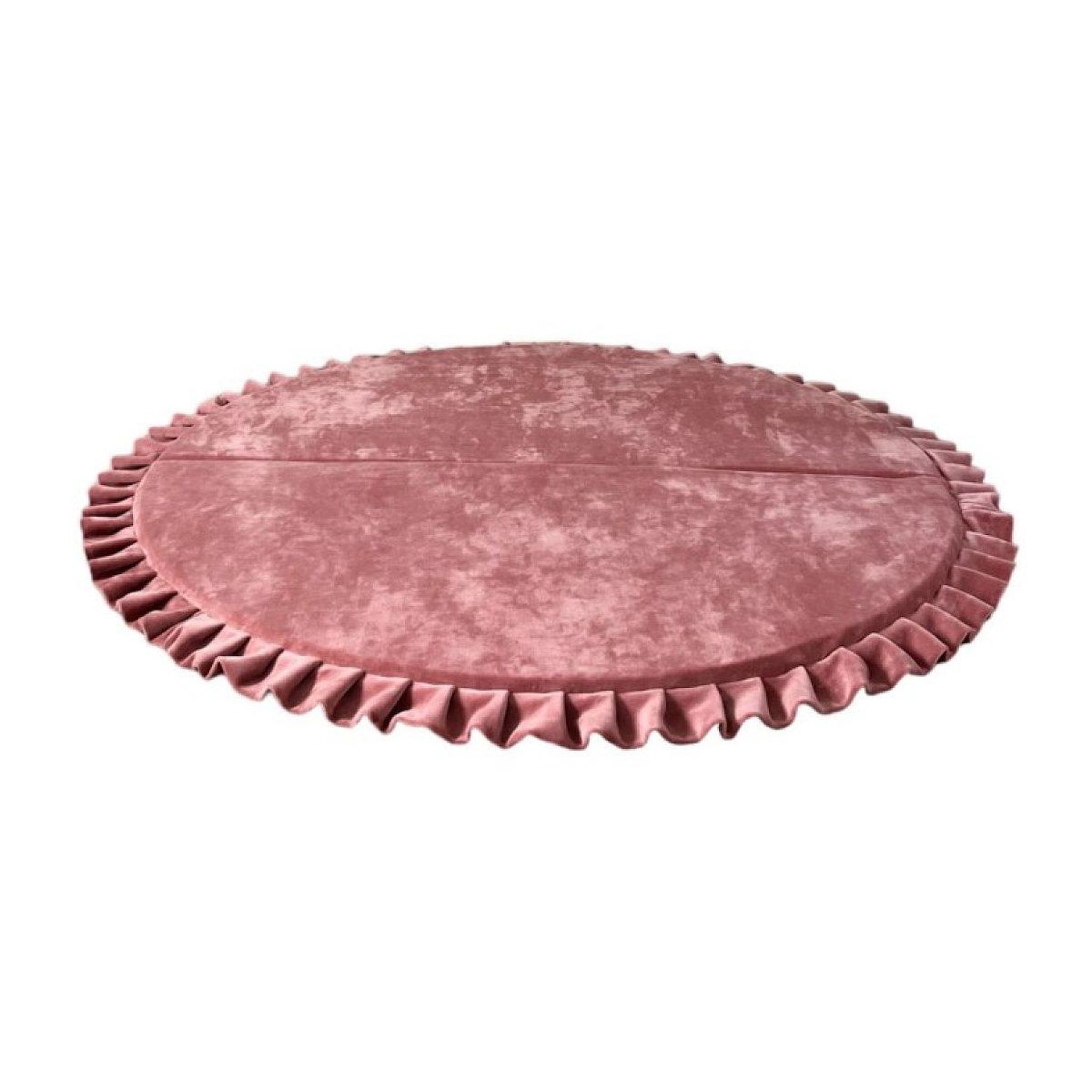 MONIO FOR KIDS Tapis de jeu pliable en velours 125 rond rose
