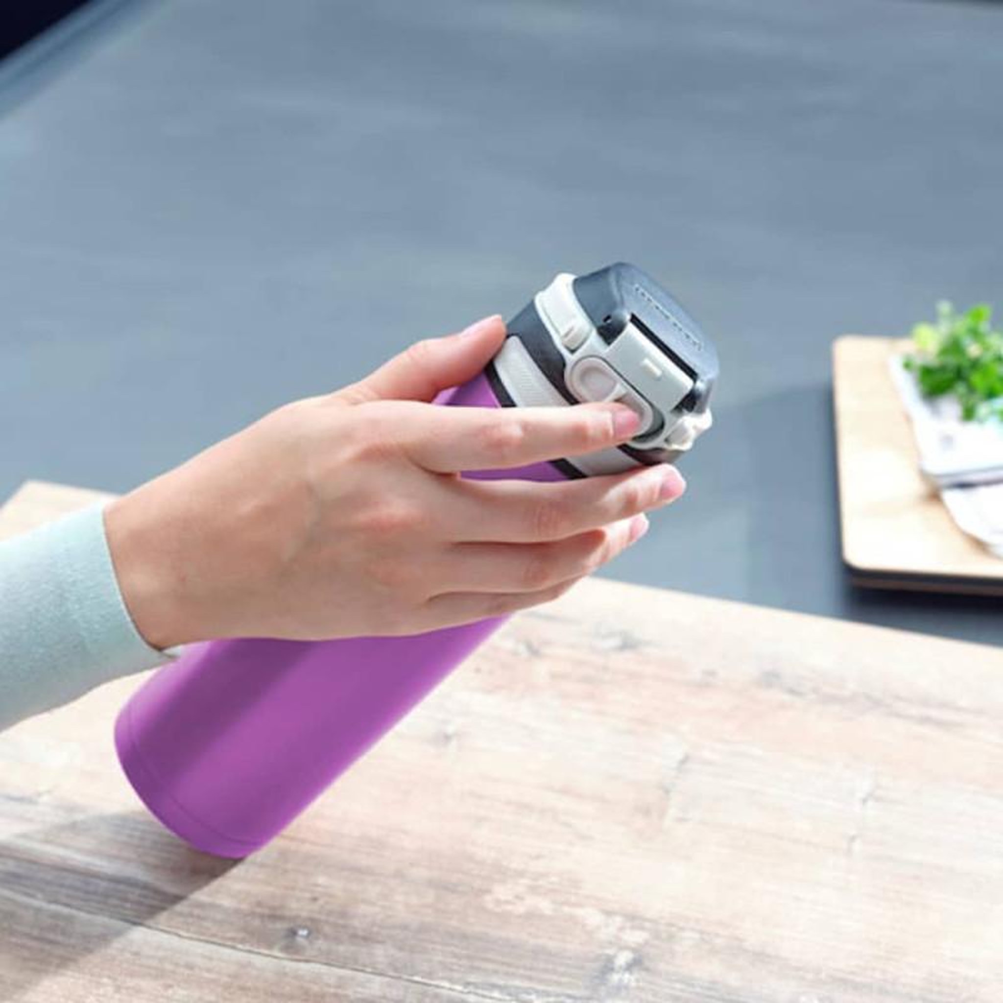 Voir la diapositive 6 : Leifheit Leifheit Bouteille thermos Flip 600 ml Violet