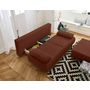 Voir la diapositive 3 : BEST MOBILIER Cristal - canapé 3 places - convertible avec coffre et grand pouf - en velours côtelé