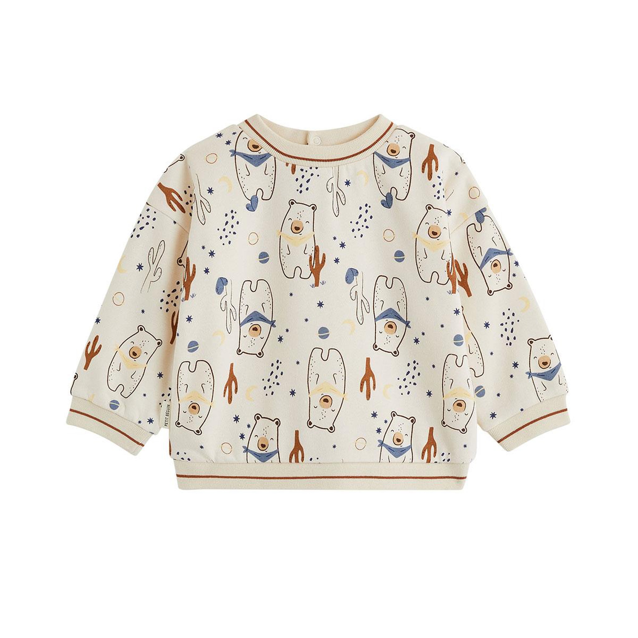 Voir la diapositive 6 : PETIT BEGUIN Ensemble bébé sweat et pantalon en molleton moka