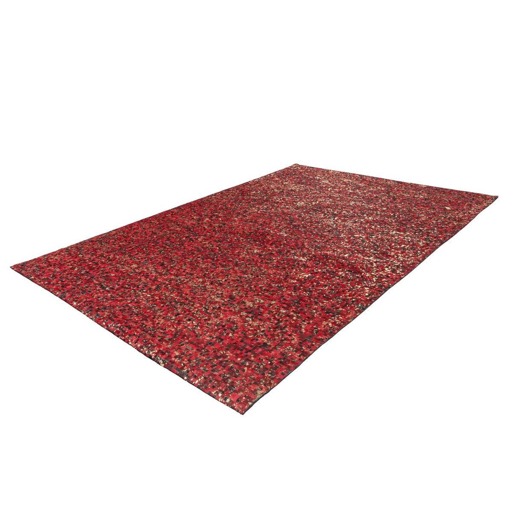 Voir la diapositive 4 : Paris Prix Tapis en cuir fait main  finish  rouge & or