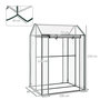 Voir la diapositive 3 : OUTSUNNY Serre de jardin 0,8 m² - 2 espaces, 2 portes enroulables - acier PE transparent