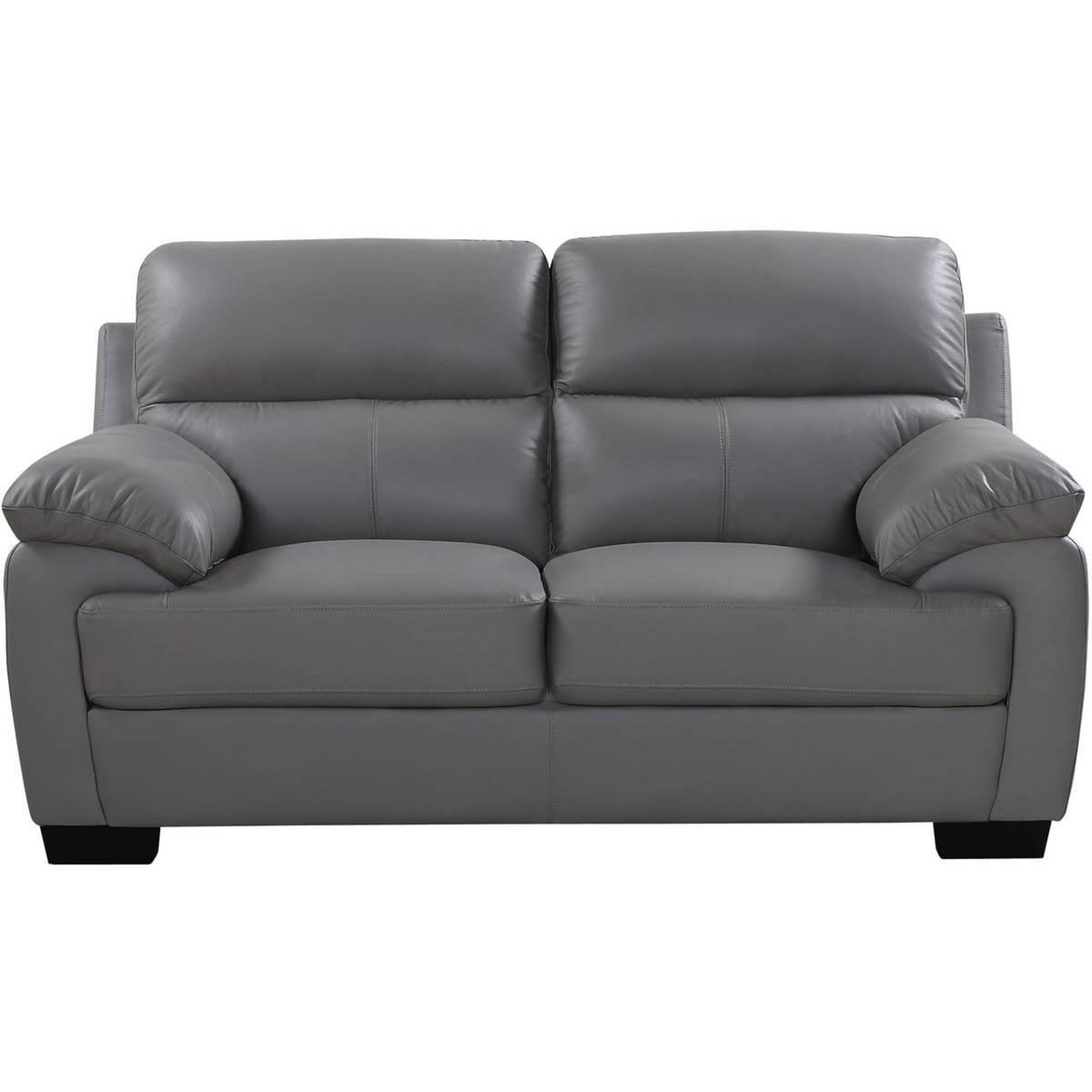 Habitat et Jardin Canapé cuir et PVC  Cardiff  - 163 x 92 x 93 cm - 2 places - Gris clair