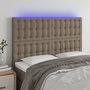 Voir la diapositive 1 : VIDAXL Tete de lit a LED Taupe 144x5x118/128 cm Tissu