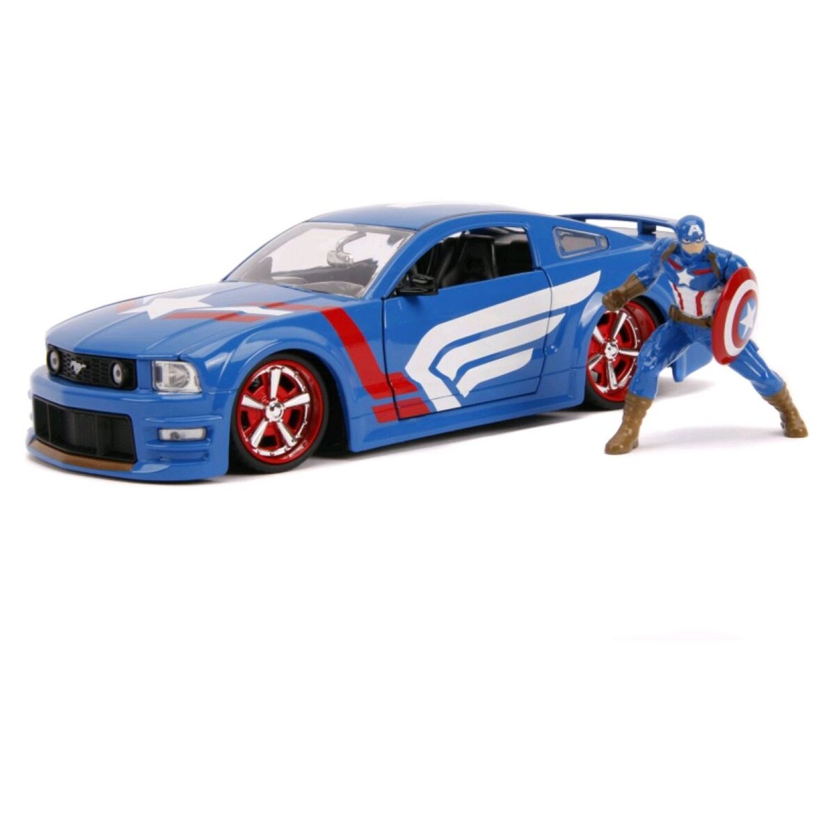Z MODELS DISTRIBUTION Voiture miniature Ford Mustang GT 2006 + figurine Captain America - 1/24e