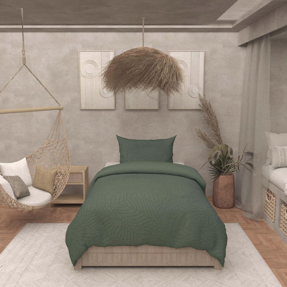 SOLEIL D'OCRE Parure housse de couette 3D microfibre MAYA, par Soleil d'Ocre