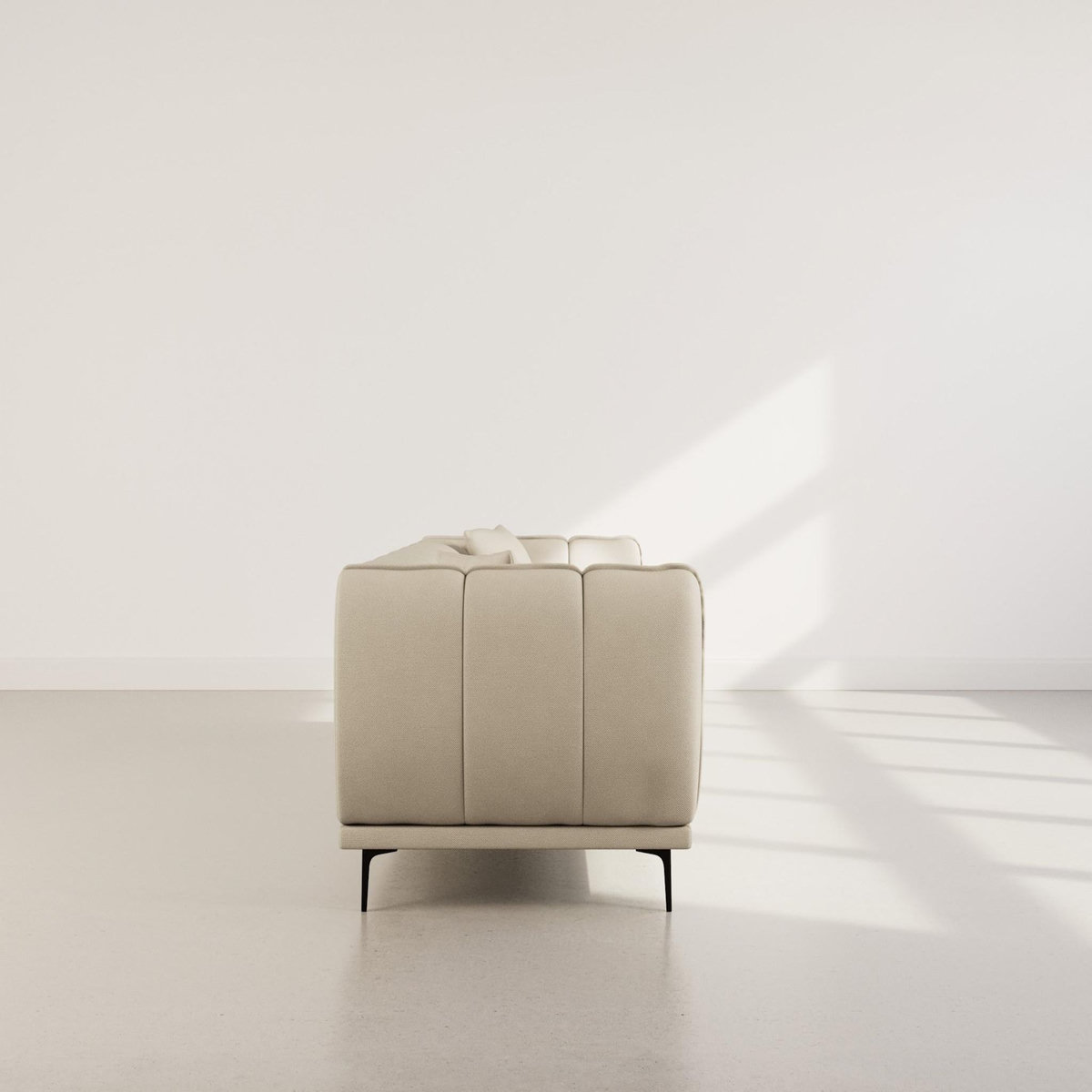 BEST MOBILIER Arsene - canapé droit 3 places en velours texturé