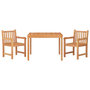 Voir la diapositive 3 : VIDAXL Ensemble a manger de jardin 3 pcs Bois de teck massif