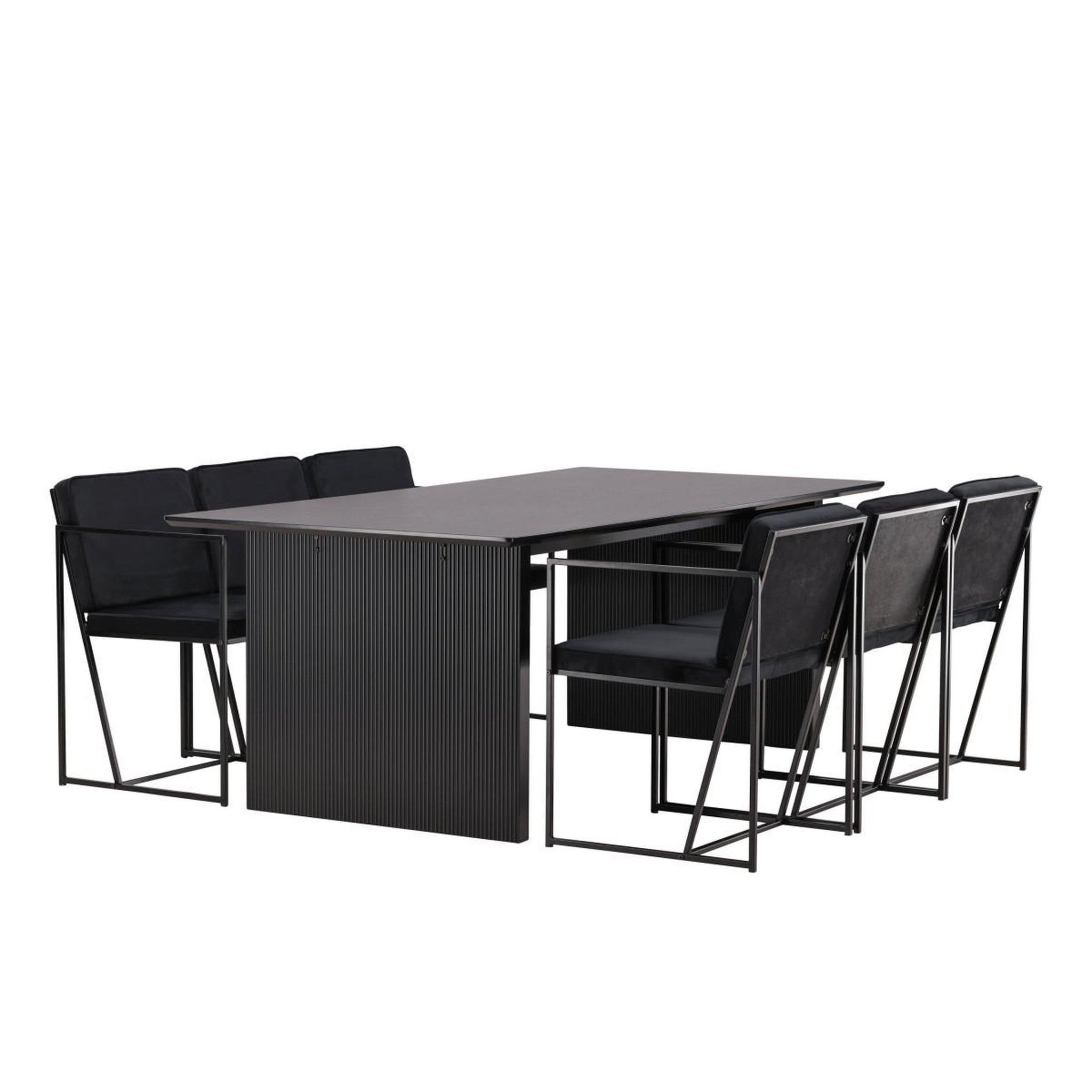 Voir la diapositive 4 : Paris Prix Ensemble table à manger & 6 chaises  vail & richmond  200cm noir