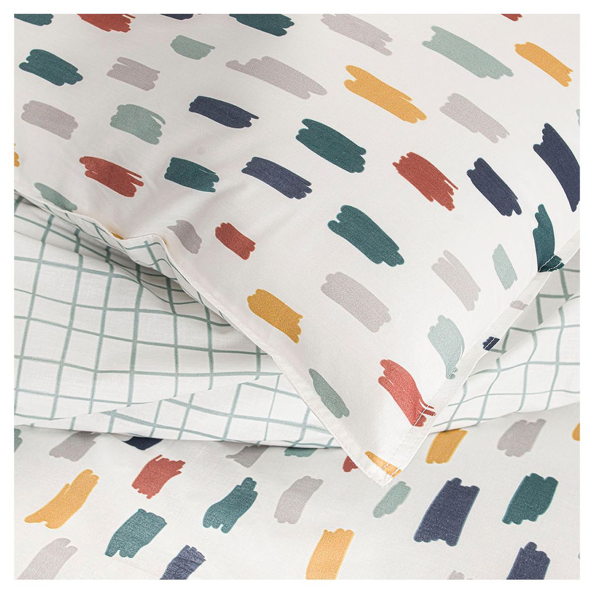 Voir la diapositive 2 : TODAY Parure housse de couette en coton 57 fils SARA