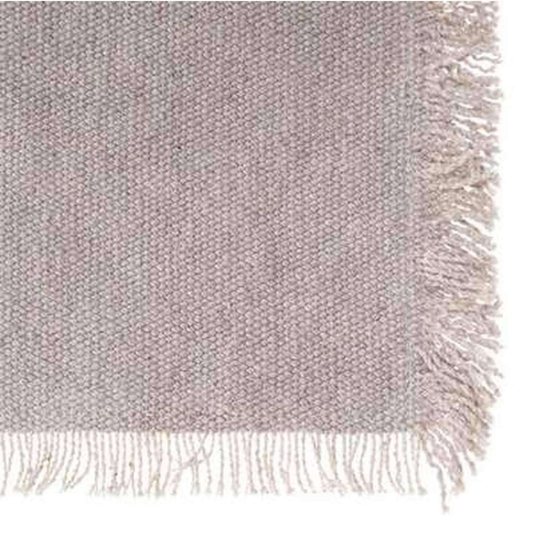 ATMOSPHERA Nappe à franges - 100% coton. Coloris disponibles : Blanc, Gris, Beige, Vert