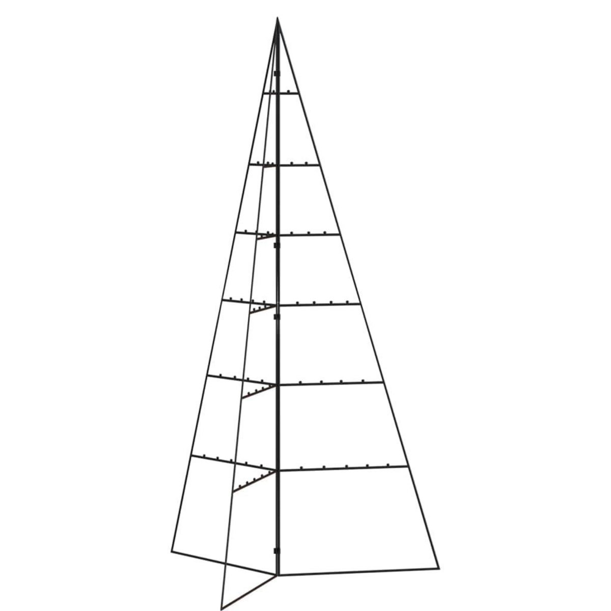 VIDAXL Arbre de Noël en metal pour decoration noir 140 cm