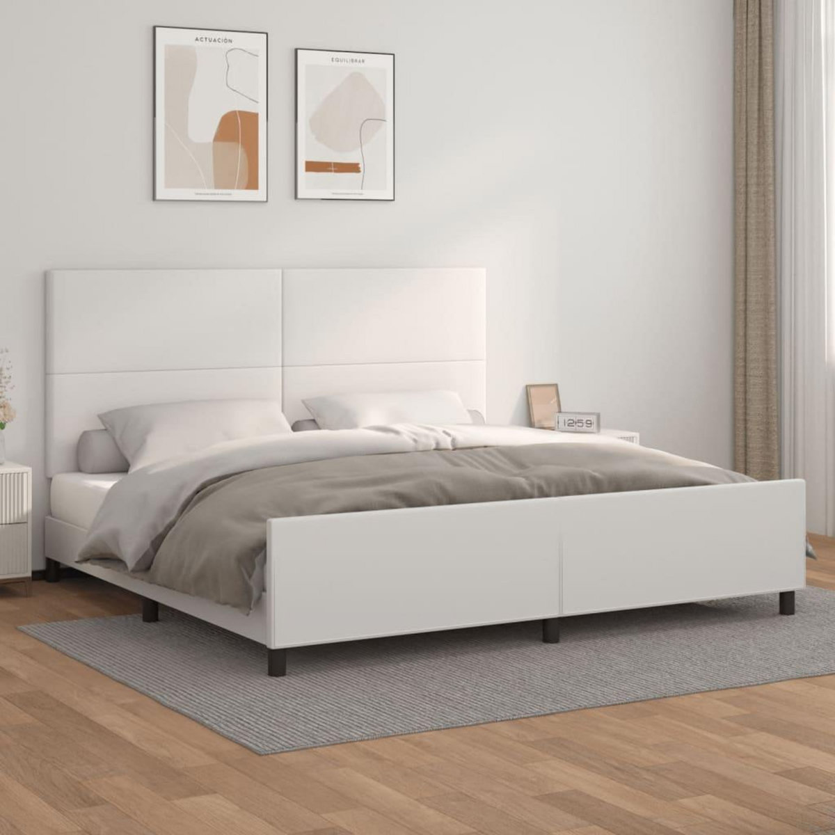 VIDAXL Cadre de lit sans matelas blanc 200x200 cm similicuir