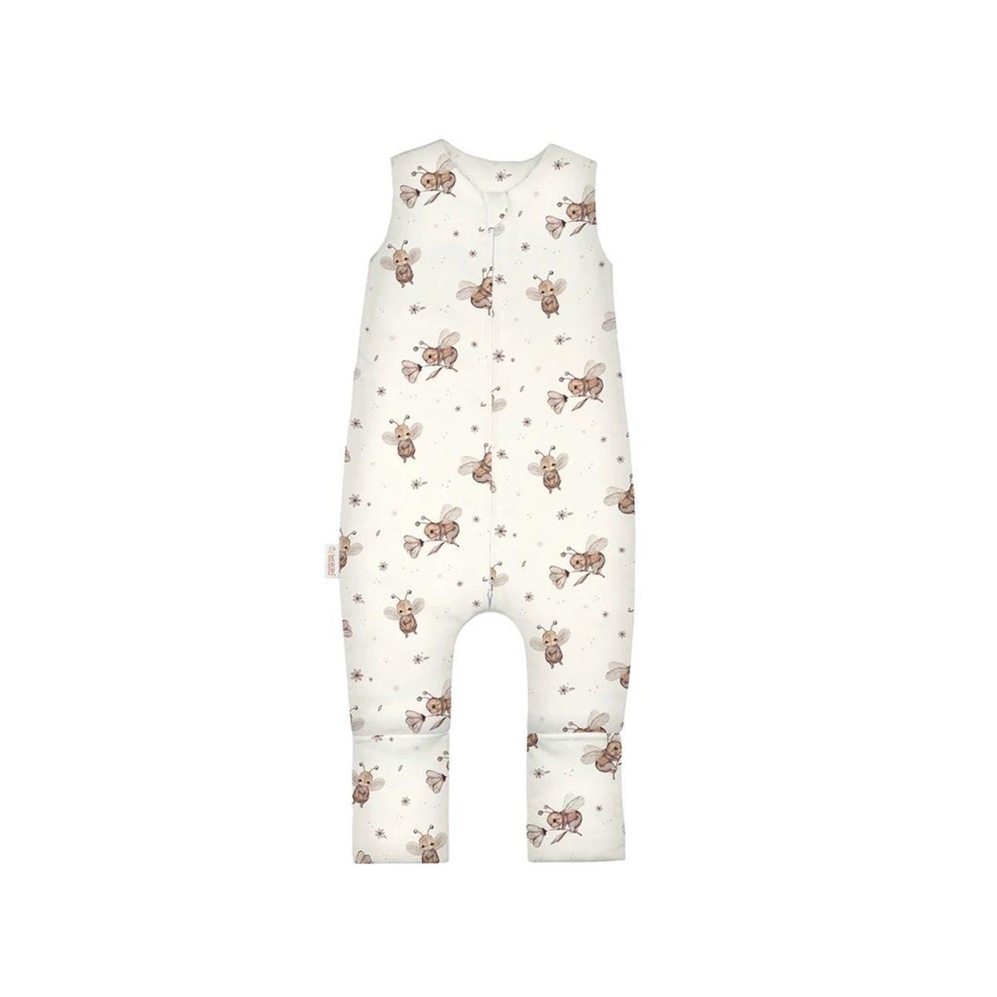WALDIN Gigoteuse à jambes en coton 2,5 TOG - taille M (3-4 ans) - motif abeilles, blanc