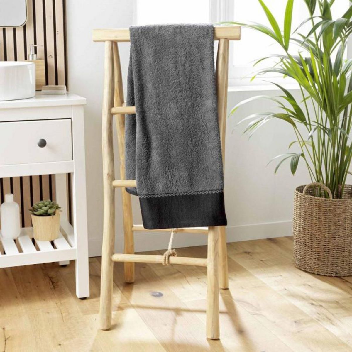 Paris Prix Drap de Douche  Majesty  70x130cm Anthracite