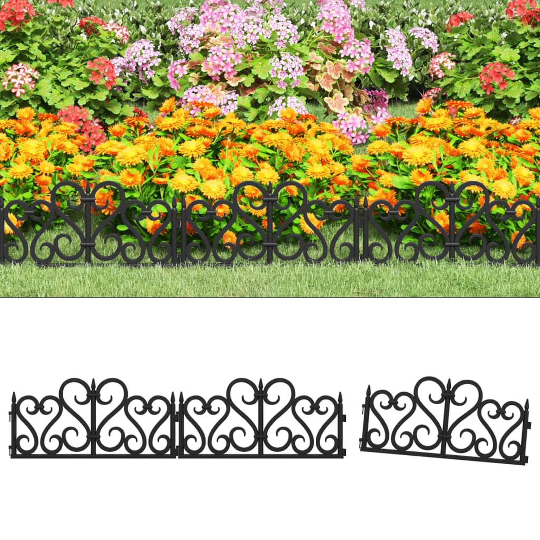 Voir la diapositive 1 : VIDAXL Bordures de pelouse 17 pcs Noir 10 m PP