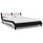 VIDAXL Cadre de lit Noir et blanc Similicuir 140 x 200 cm