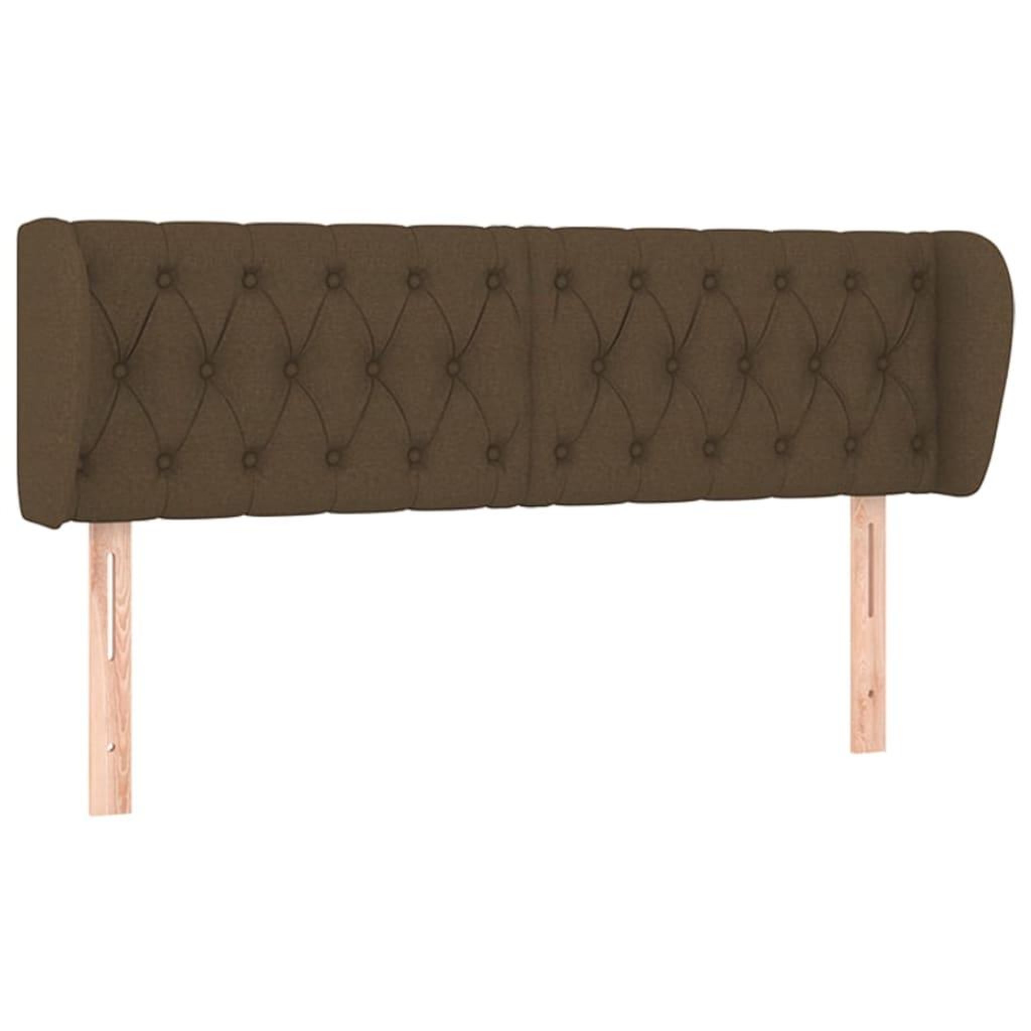 Voir la diapositive 2 : VIDAXL Tete de lit avec oreilles Marron fonce 163x23x78/88 cm Tissu