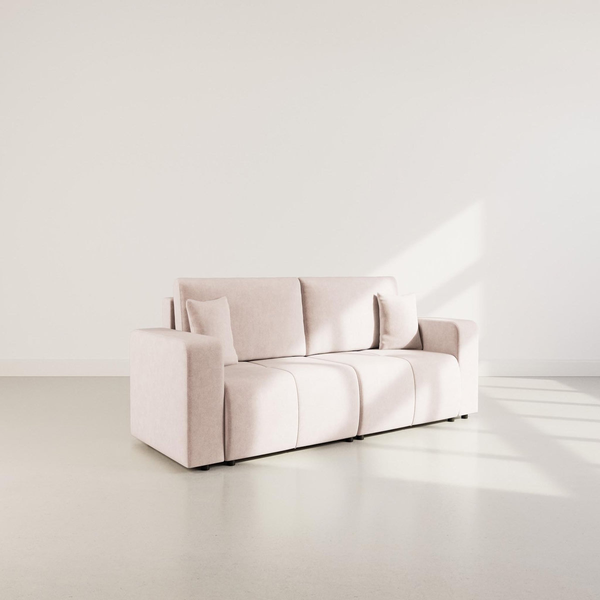 BEST MOBILIER Nicole - canapé droit 4 places convertible avec coffre en tissu