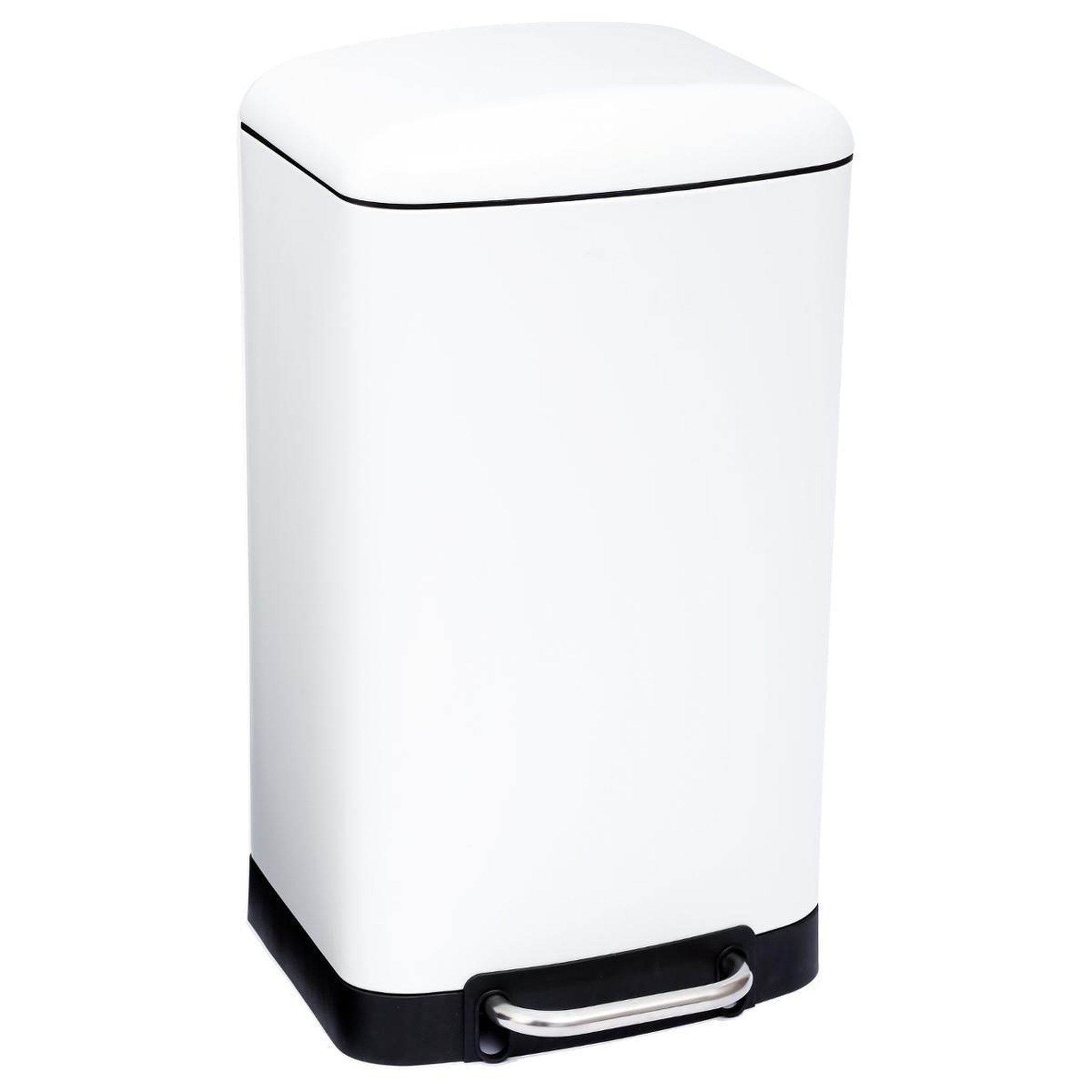 FIVE Poubelle métal  silencieuse  30l blanc