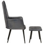 Voir la diapositive 3 : VIDAXL Chaise a oreilles avec repose-pied Gris Cuir veritable