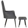 Voir la diapositive 3 : VIDAXL Chaise a oreilles avec repose-pied Gris Cuir veritable