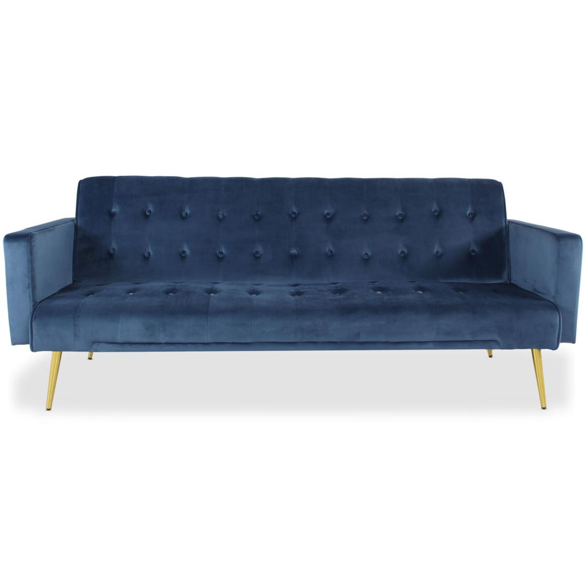 Voir la diapositive 2 : Paris Prix Canapé convertible velours  tybio  191cm bleu