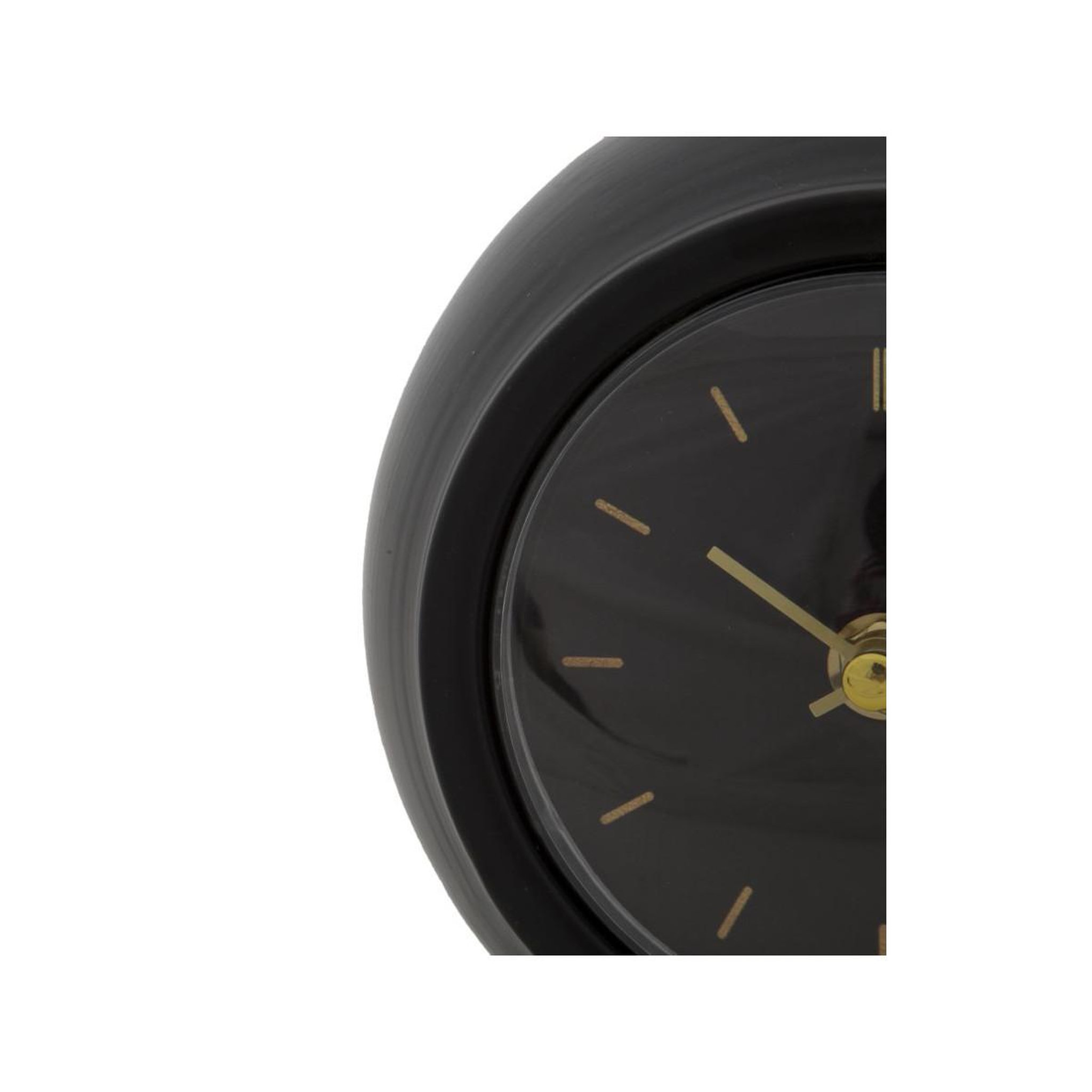 Voir la diapositive 2 : Paris Prix Horloge à poser en métal  ball  19cm noir