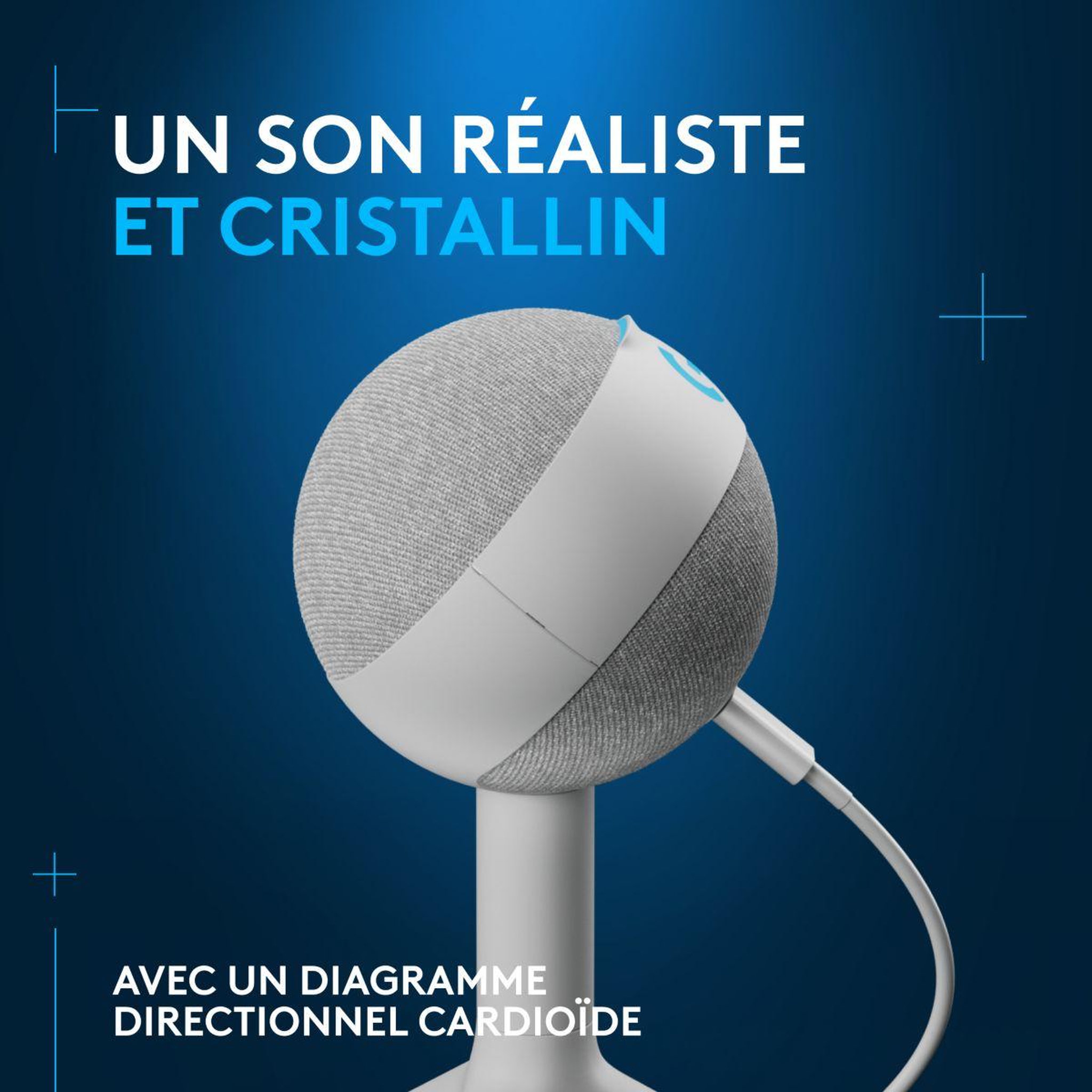 Voir la diapositive 3 : Logitech Micro Streaming Yeti Orb Blanc