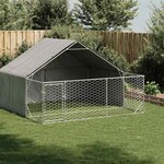 VIDAXL Niche d'exterieur pour chien enclos 3x3x1,9 m acier galvanise