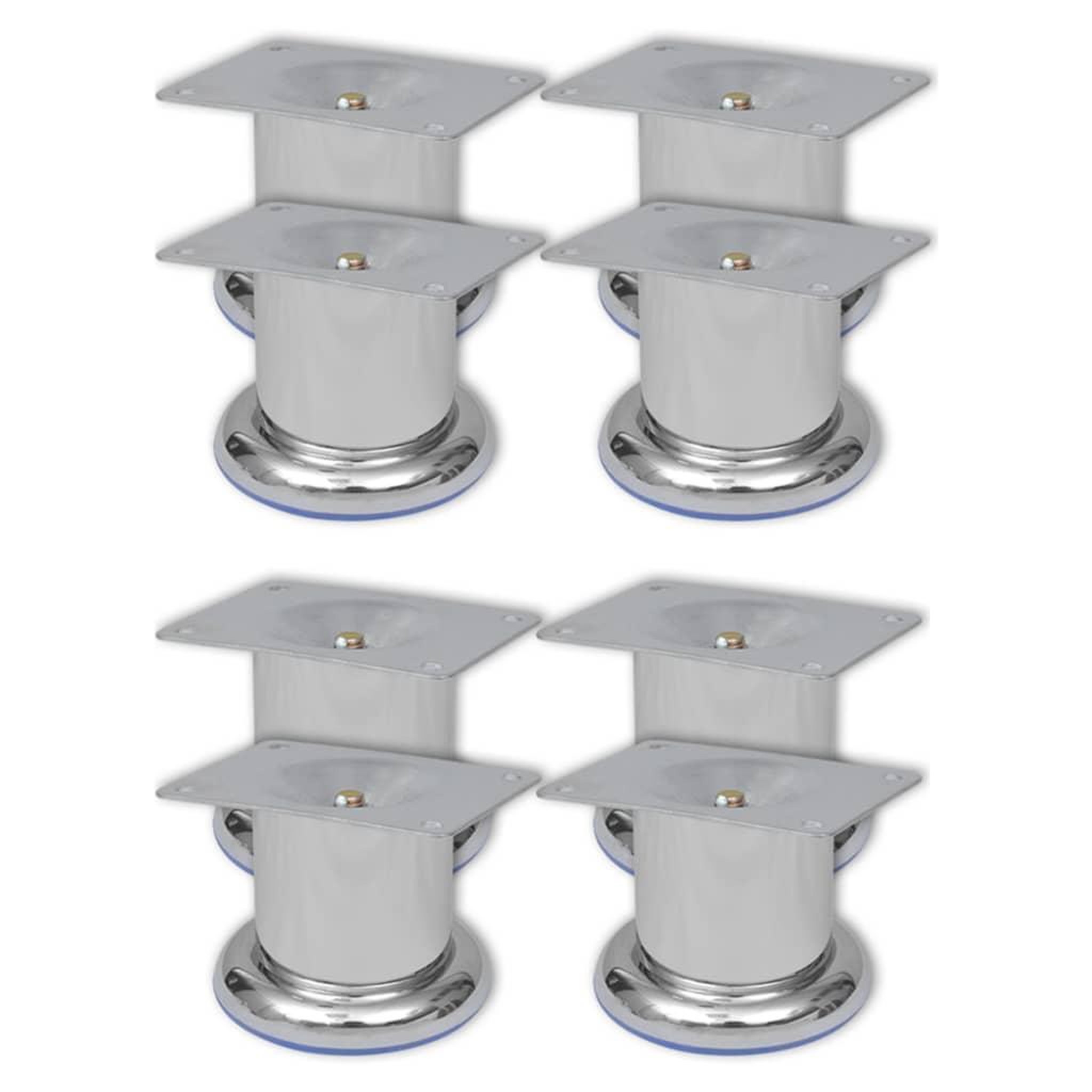 VIDAXL Pieds ronds de canape 8 pcs Chrome 60 mm