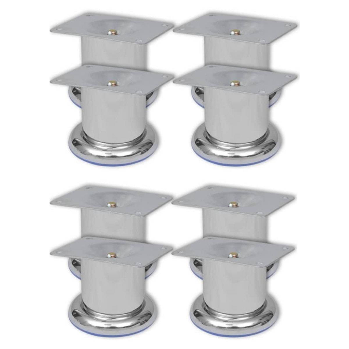 VIDAXL Pieds ronds de canape 8 pcs Chrome 60 mm
